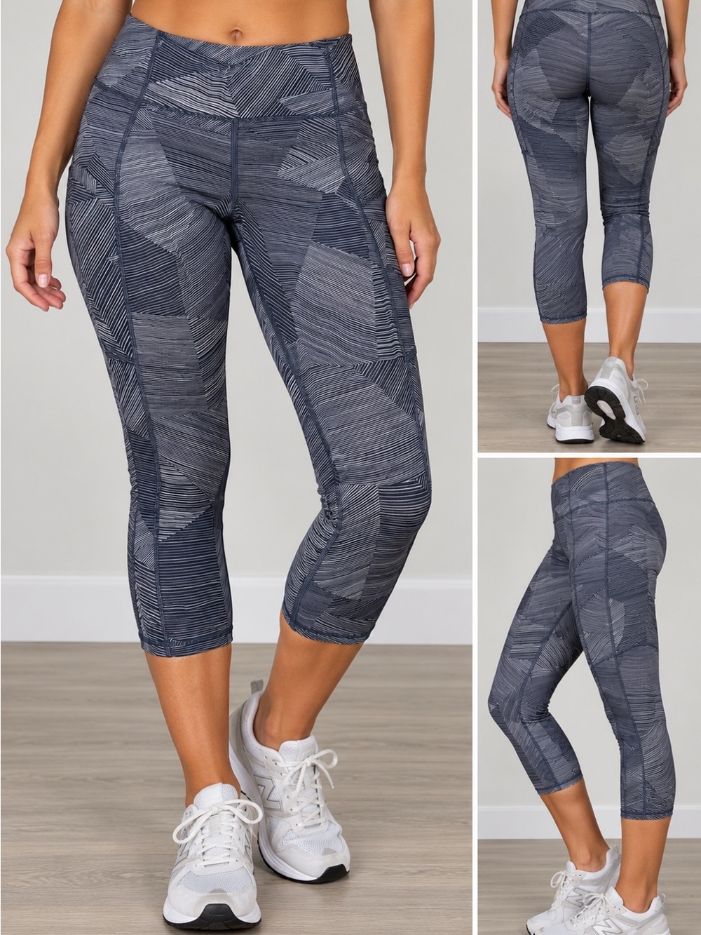 Lululemon Speed Up Crop Leggings Capri Etch Hail Midnight Size 6 New